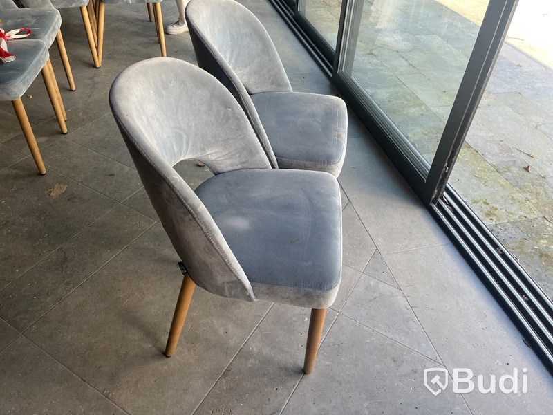 2 Homeline chairs, blue velvet