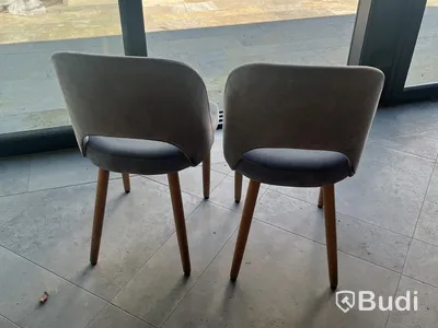 2 Homeline chairs, blue velvet