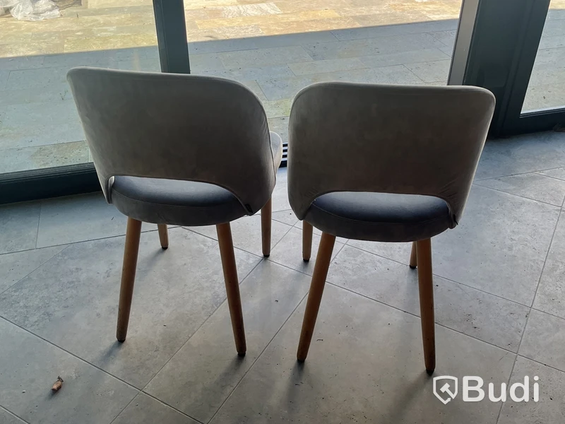 2 Homeline chairs, blue velvet