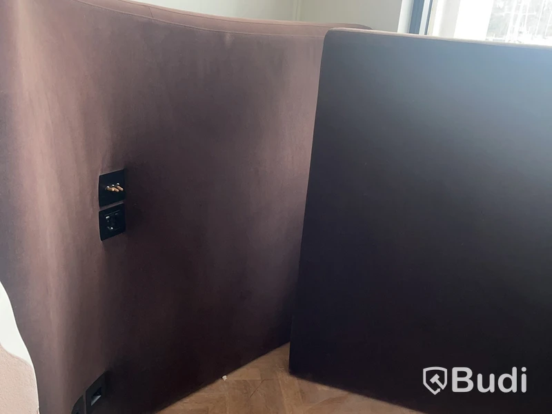 Headboard, two-part, brown