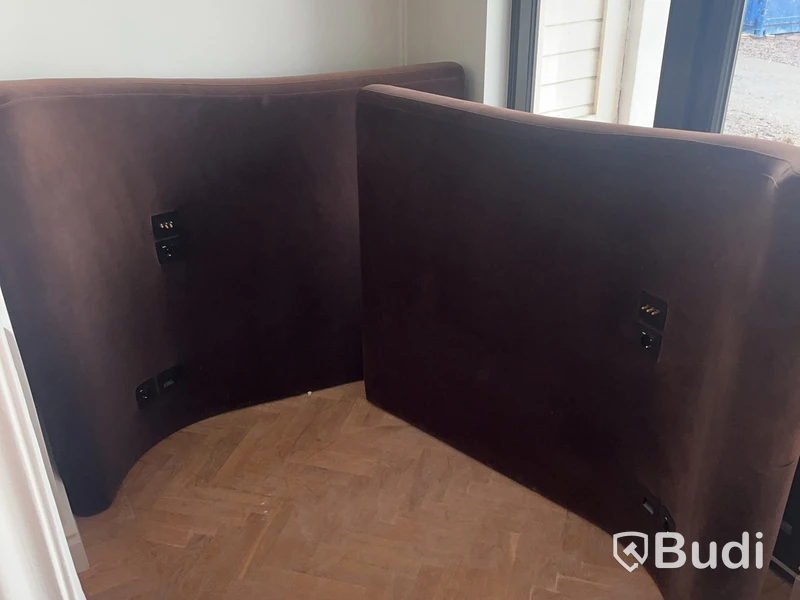 Headboard, two-part, brown
