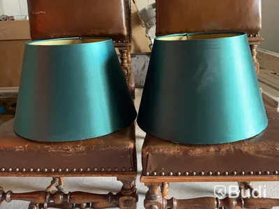 2 lampshades, turquoise