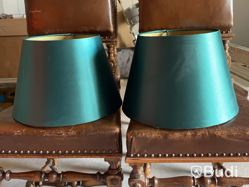 2 lampshades, turquoise