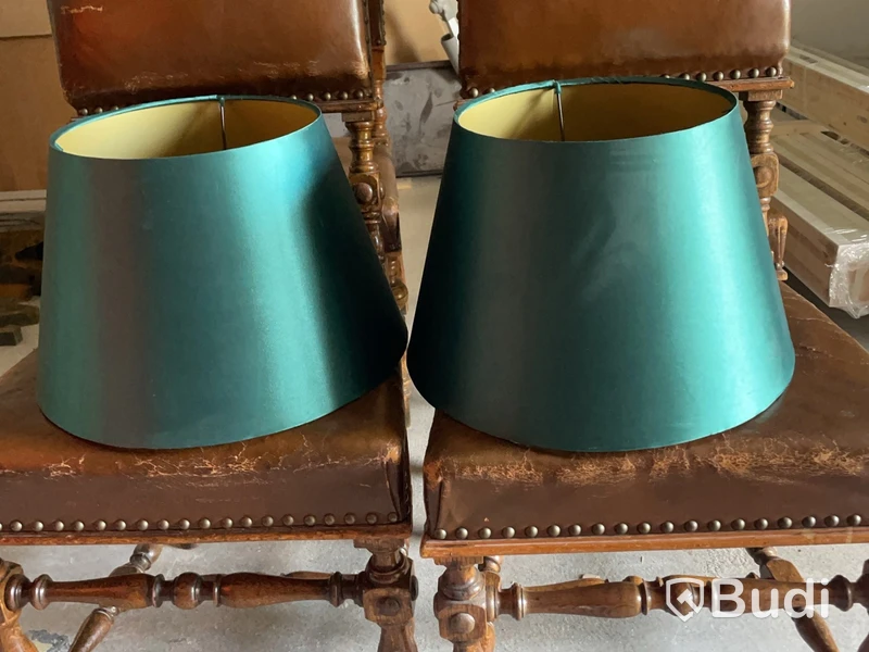 2 lampshades, turquoise