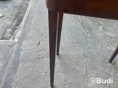 Antique sewing table, brown wood, drawer