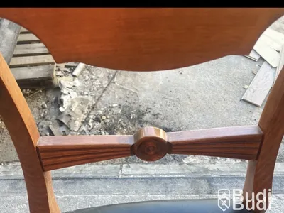 2 st karmstolar Selva, antika, trä och läder