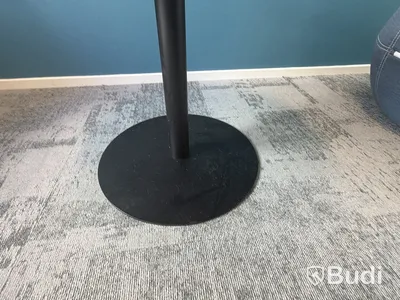 Black table with pedestal base