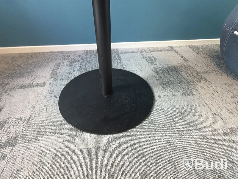 Black table with pedestal base