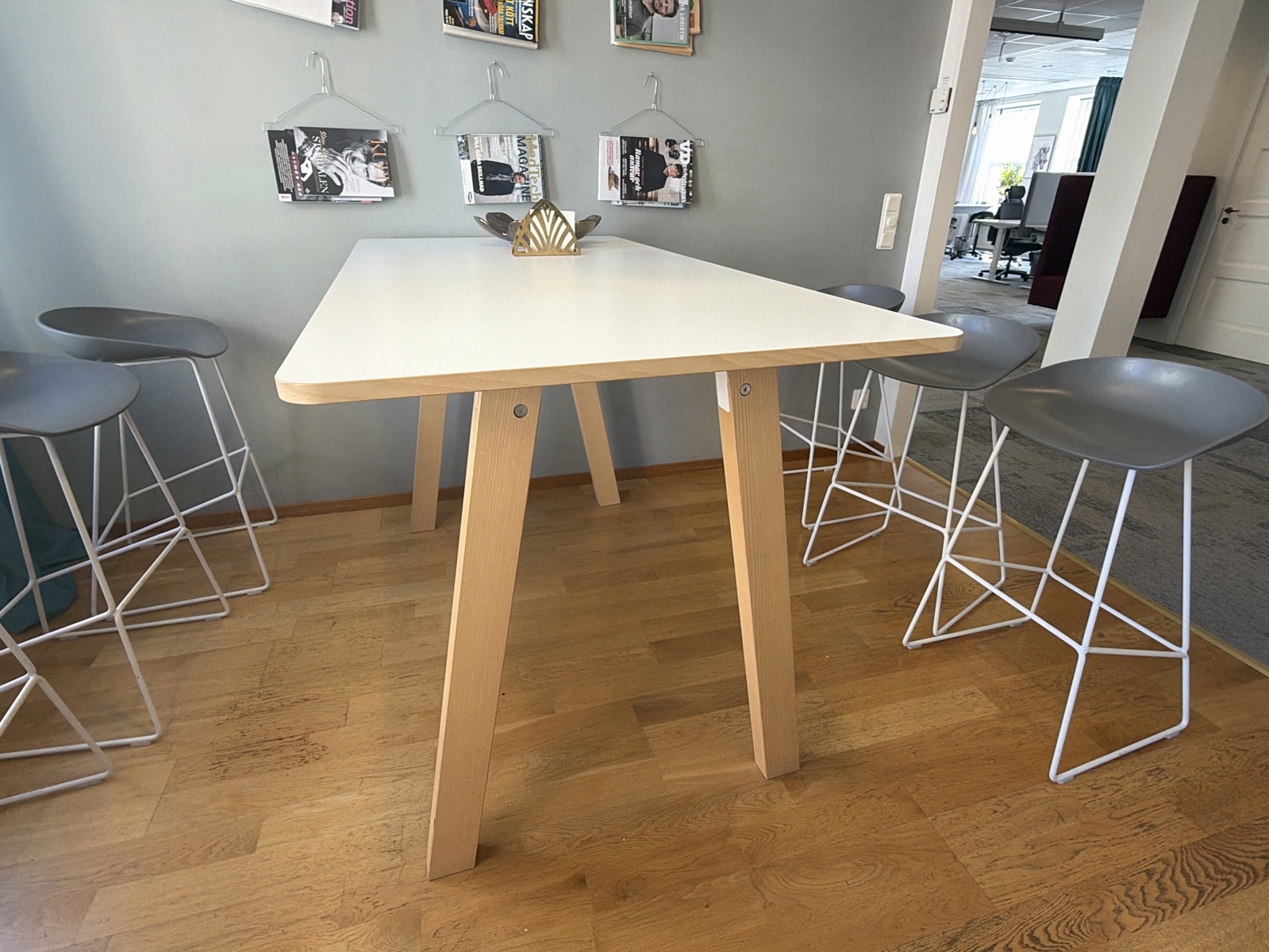Table with light wood legs