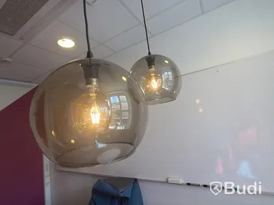 2 Ceiling Lamps, Smoked Glass