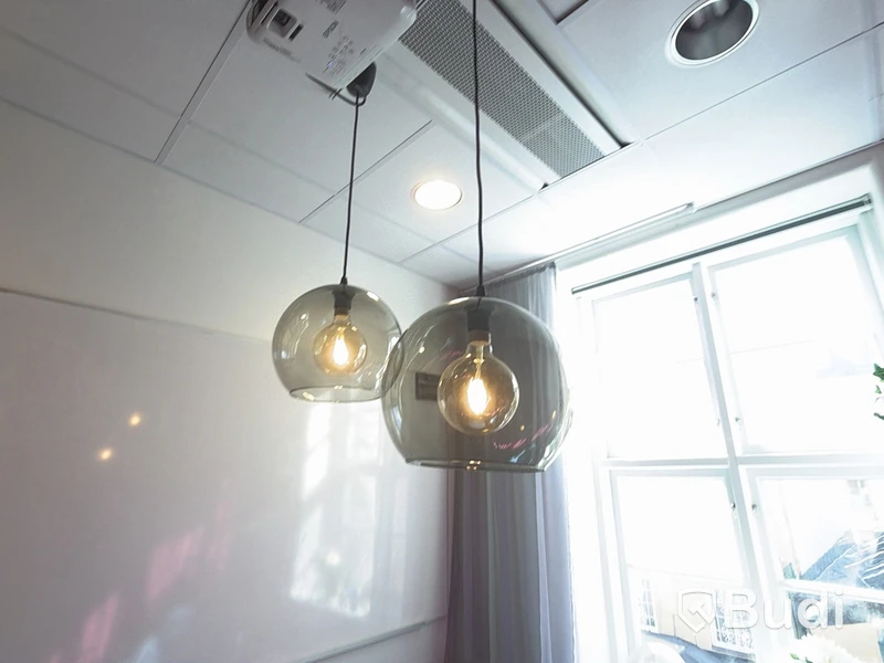 2 Ceiling Lamps, Smoked Glass