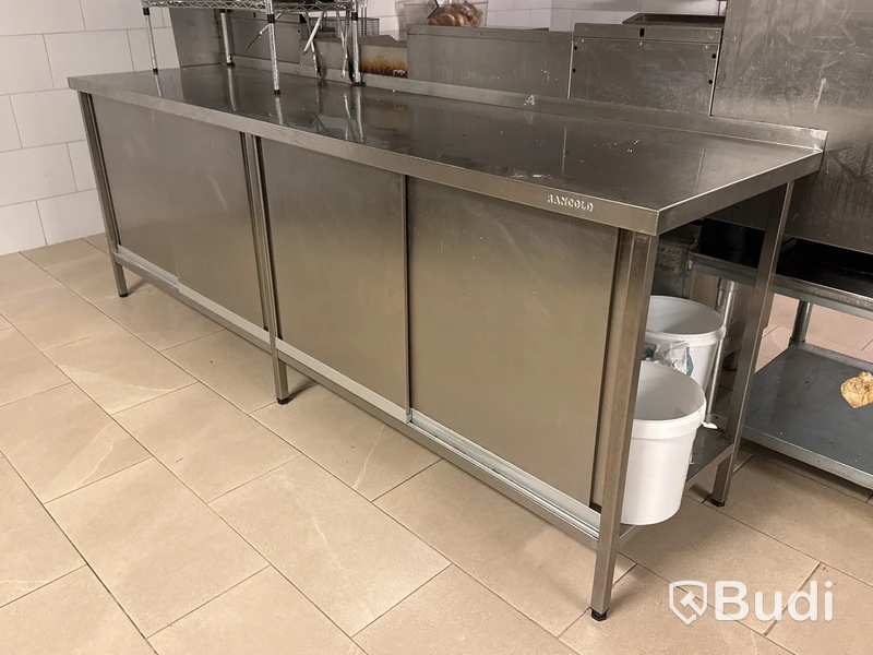 Rostfri bänk med skjutdörrar Rancold | 250x65x90 cm