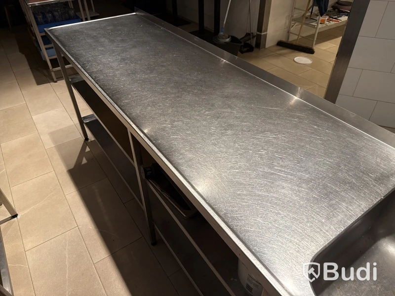 Rostfri diskbänk med ho | 250x66x91 cm