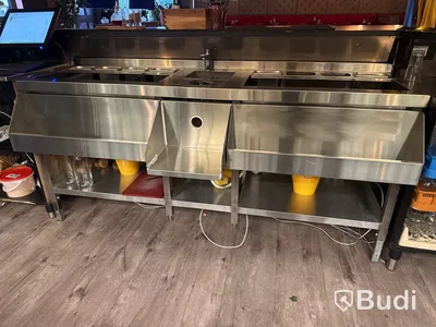 Beredningsbänk för bar med ho & blandare | 198x55x91 cm