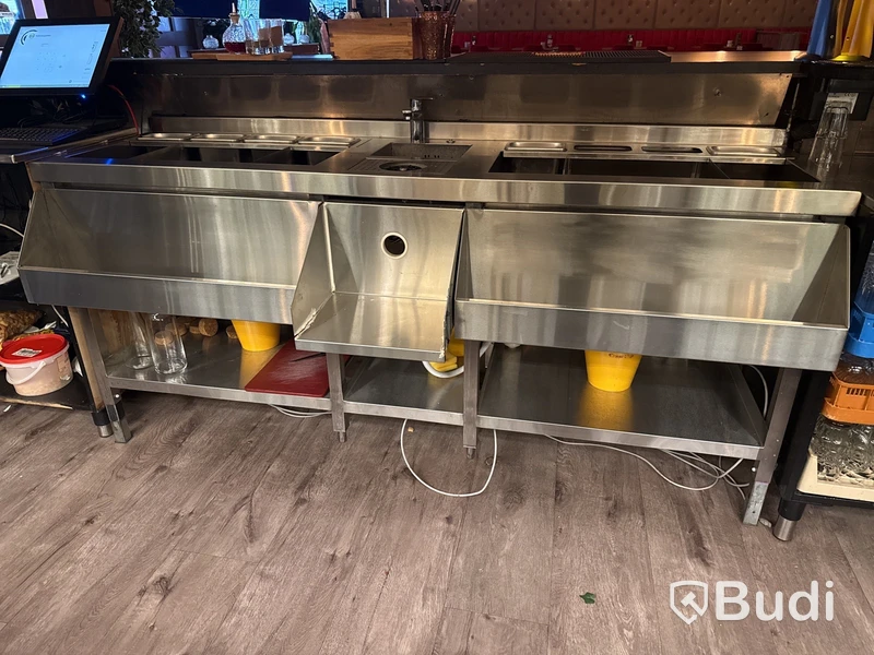 Beredningsbänk för bar med ho & blandare | 198x55x91 cm