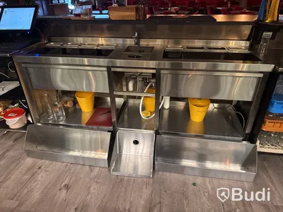 Beredningsbänk för bar med ho & blandare | 198x55x91 cm