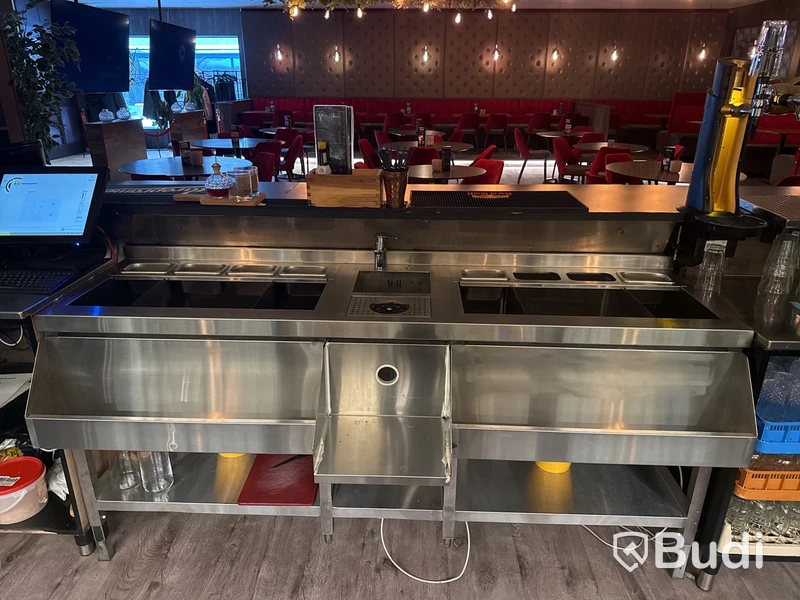 Beredningsbänk för bar med ho & blandare | 198x55x91 cm