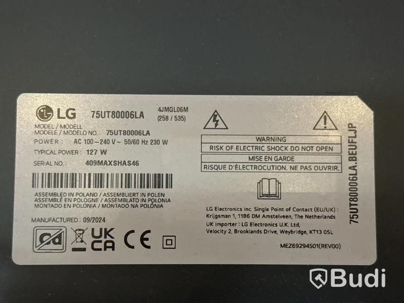 75” TV LG 75UT80006LA