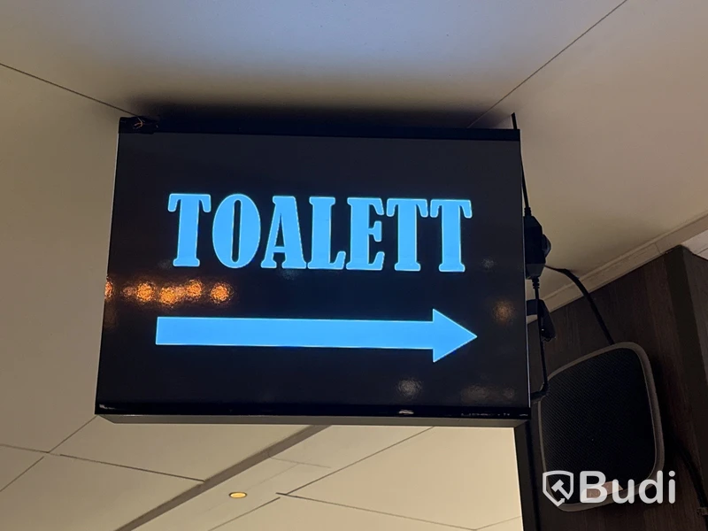 Belyst toalettskylt | 42x9x30 cm
