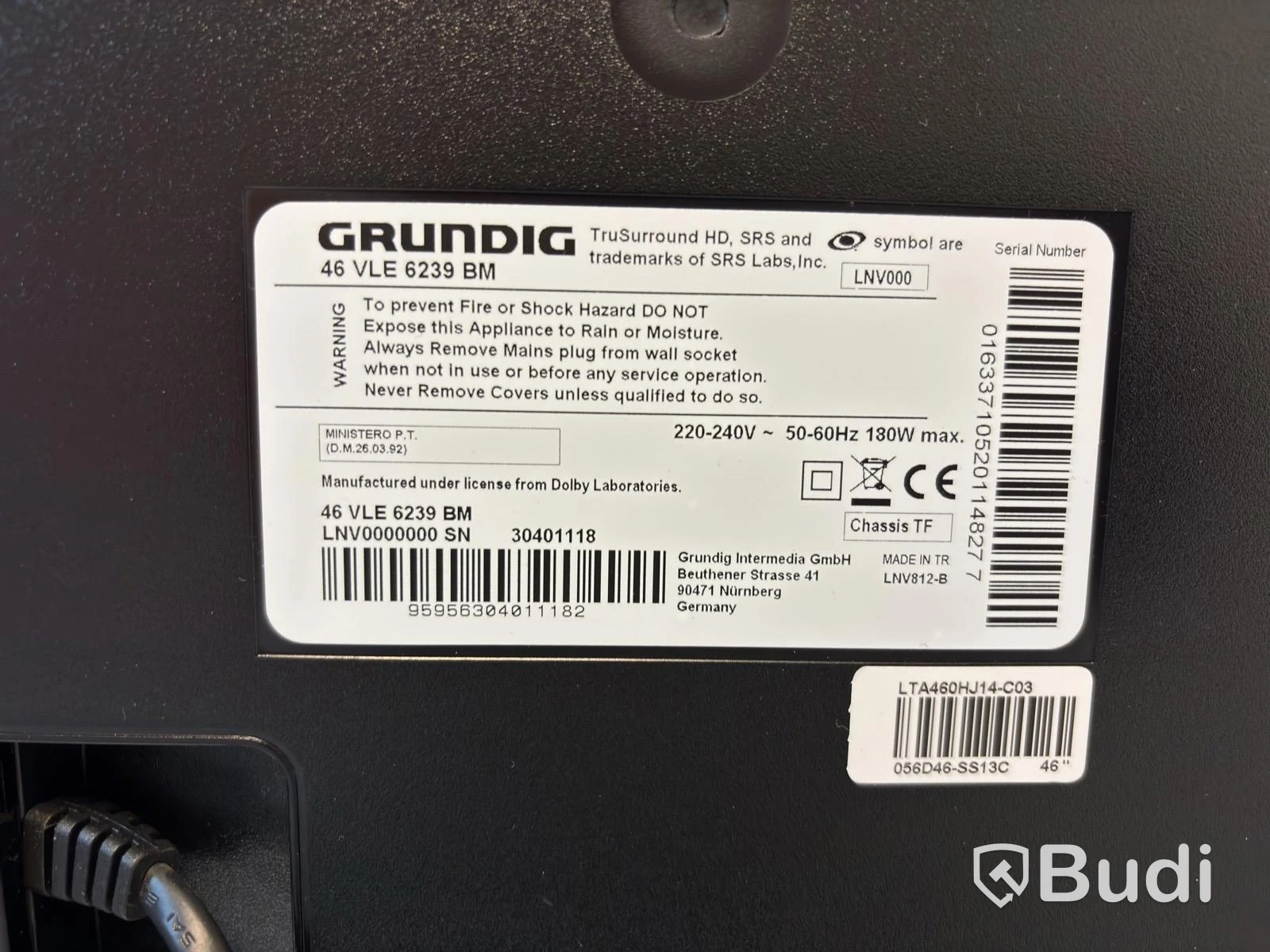 TV GRUNDIG VLE 6239 BM 46 tum
