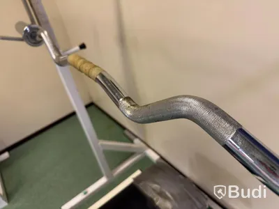Gym equipment – Rack, bench, barbell, 110 kg of weights, etc.