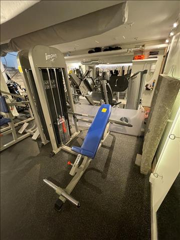 Axelpressmaskin/lutande bänkpress från Impact med viktmagasin 200 kg
