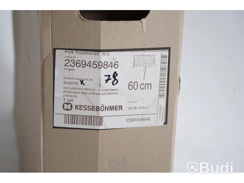 Hörnskåpsutdrag – Le Mans II, Arena Plus Style antracit. 60 cm
