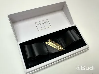 Hårband i läder med 14k guldpläterade detaljer Balmain Paris