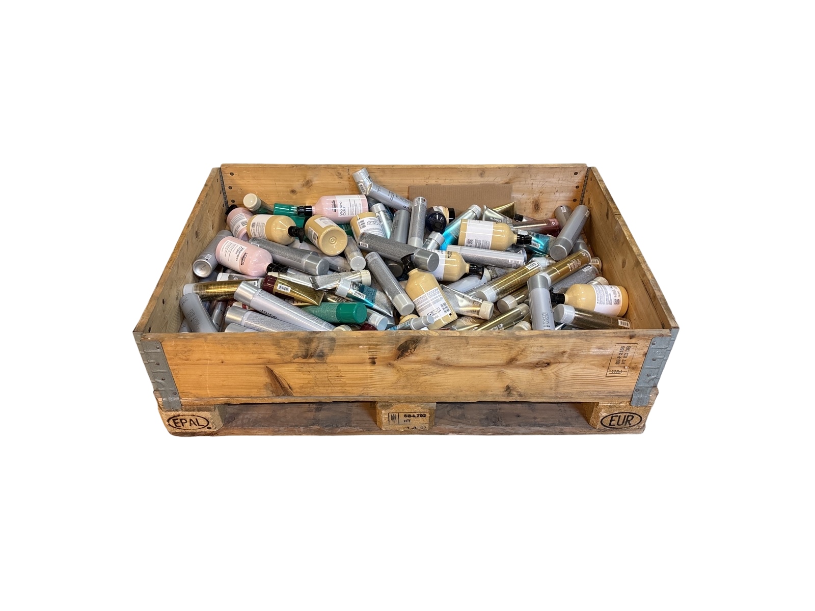 Parti med hårvårdsprodukter blandat