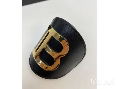 Hårspänne Balmain Paris, Limited Edition, äkta läder, 18k guldplätering.