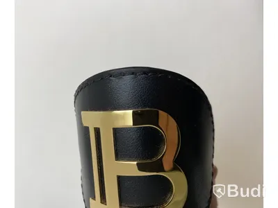 Hårspänne Balmain Paris, Limited Edition, äkta läder, 18k guldplätering.