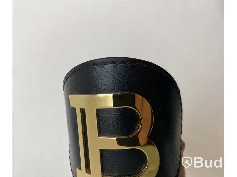 Hårspänne Balmain Paris, Limited Edition, äkta läder, 18k guldplätering.