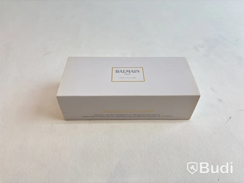 Hårband i läder Balmain Paris, med 14k guldpläterade detaljer,