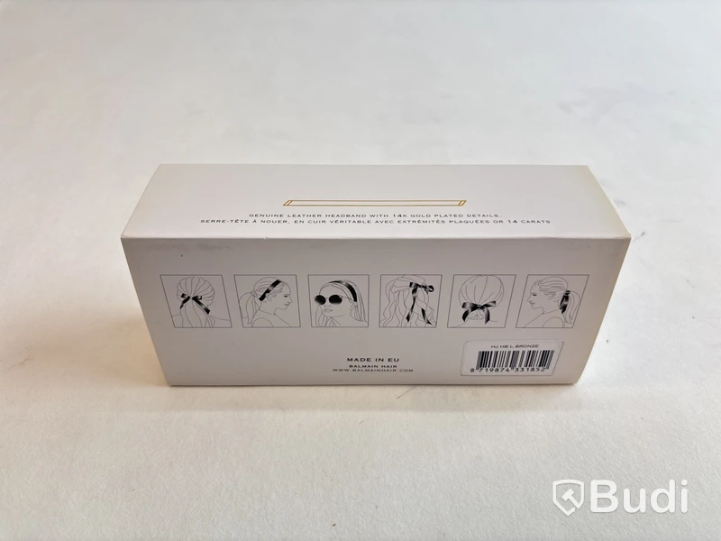 Hårband i läder Balmain Paris, med 14k guldpläterade detaljer,