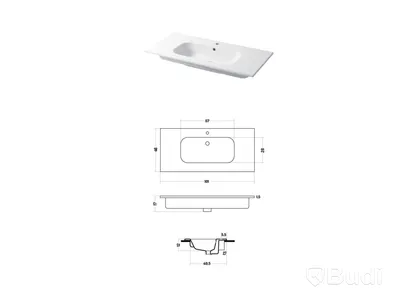 Tvättställ Disegno Ceramica, Qubo Square 101 P46 Castoro