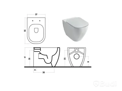 Toalett Disegno Ceramica. Forever 55 Floor Standing WC, Sabia