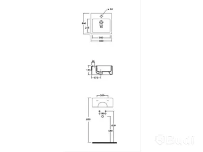 Tvättställ Galassia, Lavabo Plus 6034M 40 cm