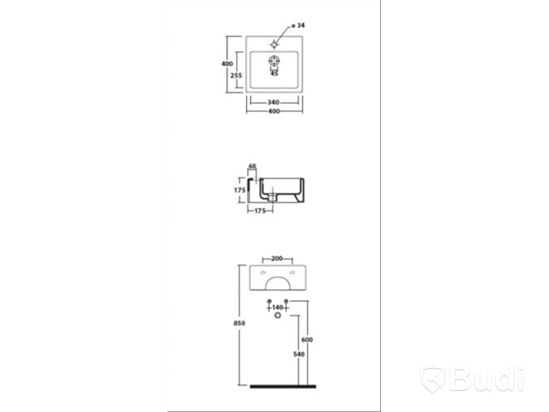 Tvättställ Galassia, Lavabo Plus 6034M 40 cm