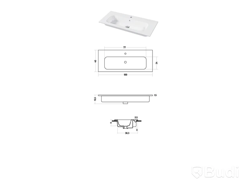 Tvättställ Disegno Ceramica, Qubo Square 40