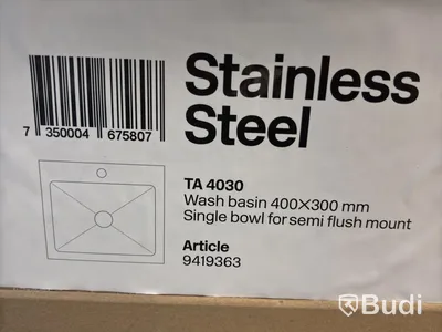 Tvättställ Tapwell TA4030 rostfritt stål