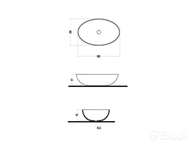 Tvättställ Disegno Ceramica Oval 60 Slim Sabbia