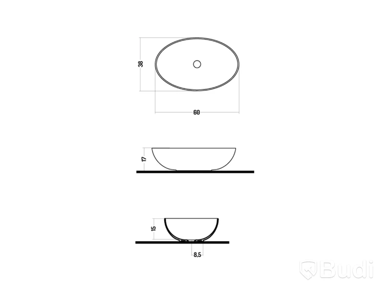 Tvättställ Disegno Ceramica Oval 60 Slim Sabbia