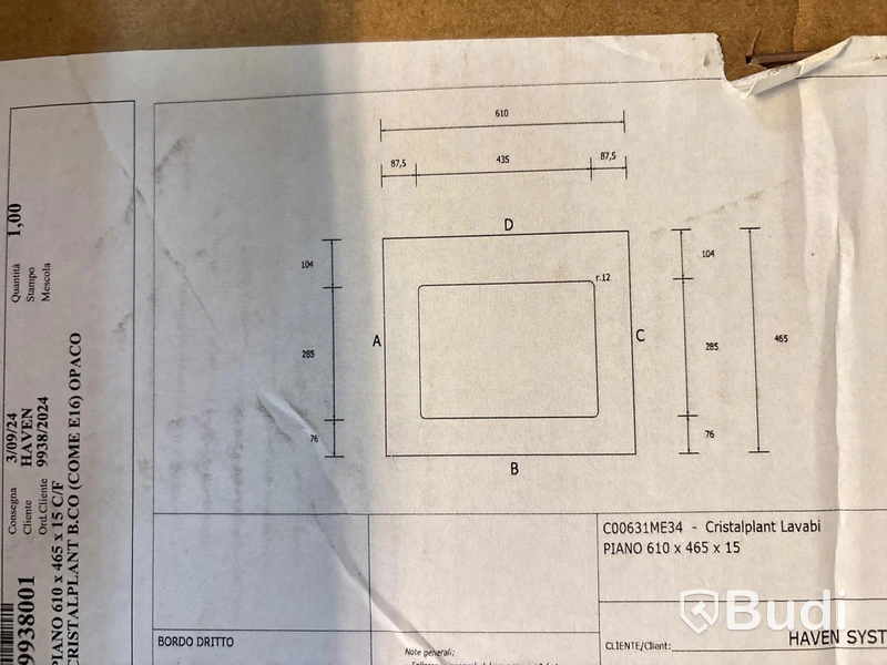 (NEW) Countertop for sink/washbasin
