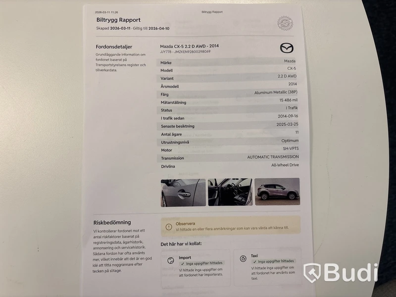 MAZDA CX-5 2.2 DE 175 Hk-2014 | DIESEL