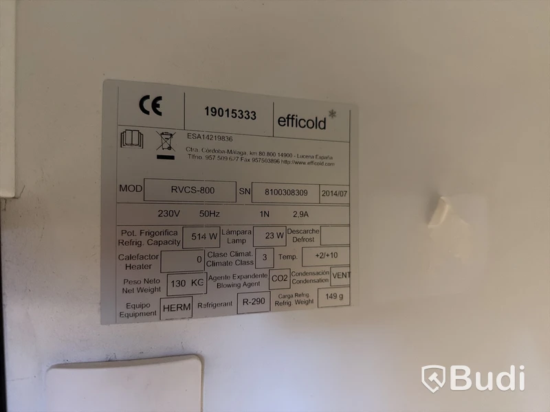 Drickakyl EffiCold RVCS-800, skjutdörr