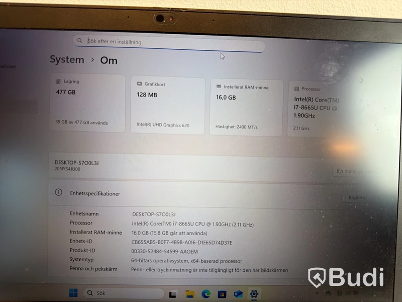 Laptop Lenovo ThinkPad T490s, i7, 16GB