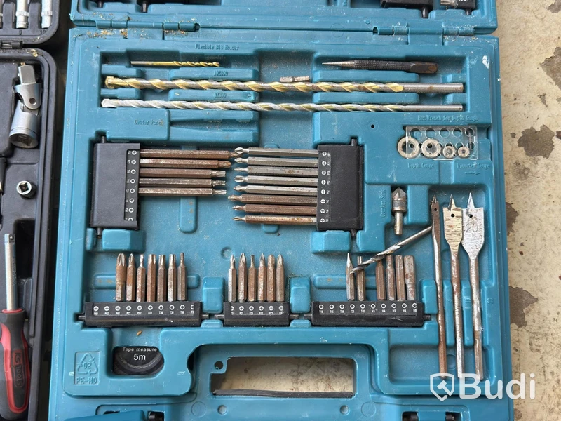 Hylsnyckelsats, KS Tools samt diverselåda från Makita