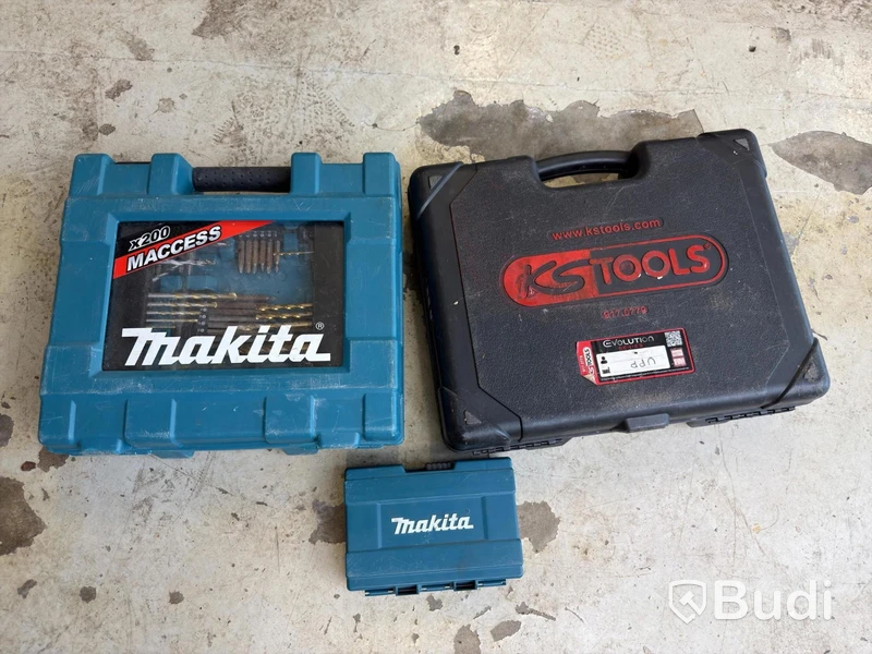 Hylsnyckelsats, KS Tools samt diverselåda från Makita