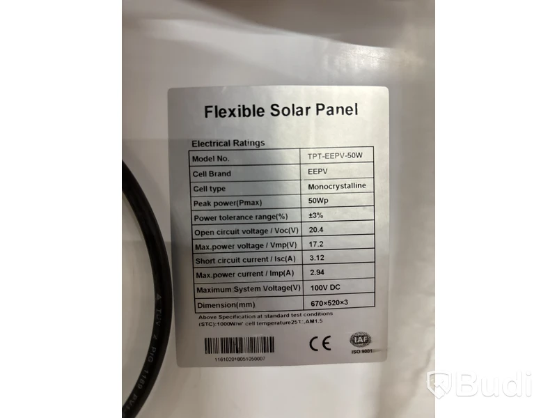 15 st. Solcellspaneler, TPT-EEPV-50W