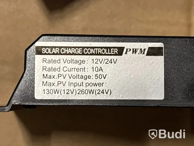 Parti med solarchargecontroller, olika varianter